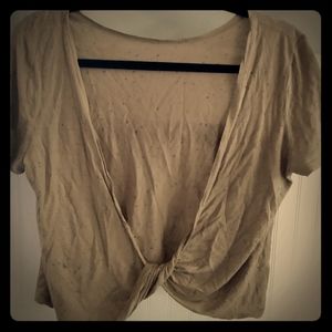 Olive crossed back top